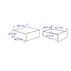 NOVA, Táp đầu giường 1 ngăn kéo cở nhỏ DRA_030, 46x48x18cm