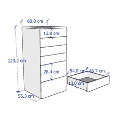 ZANOTTA, Tủ lưu trữ đồ dùng cho trẻ kèm tay nắm DRA_062, 60x57x123cm