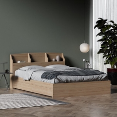 WINDY, Giường ngủ 4 ngăn tủ kéo kèm kệ đầu giường BED_082, 217x82cm