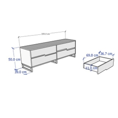 DORY, Kệ TV,  DRA_287, 150x40x50cm, sản xuất bởi Scandi Home