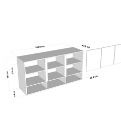 NORDIC, Tủ đựng đồ lưu trữ 3 ngăn STO_014, 160x45x80cm