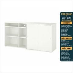 SOSIA, Tủ lưu trữ cửa lùa kèm kệ sách 3 tầng STO_075, 190x47x90cm