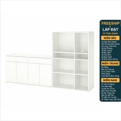 SOSIA, COMBO Kệ lưu trữ 4 tầng kèm tủ 2 gian STO_077, 235x37x140cm
