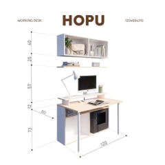 HOPU, Bàn học tập, làm việc DEK_125, 120x60x72.5