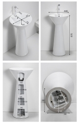 Chậu Lavabo lăng trụ hình nón CR303