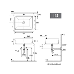 Chậu Lavabo Đặt bàn L04