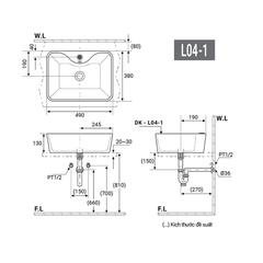 Chậu Lavabo Đặt bàn L04-1