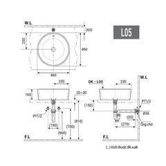 Chậu Lavabo Đặt bàn L05