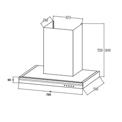 Máy Hút Mùi Chữ T Canzy CZ HE70SS