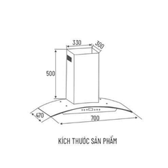 Máy Hút Mùi Kính Cong Canzy CZ KC3870B