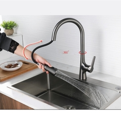 Vòi Rửa Bát Dây Rút Nóng Lạnh VC1990 XÁM