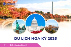 Du lịch Hoa Kỳ 2026: New York - Philadelphia - Delaware - Washington D.C. - Las Vegas - Red Rock Canyon - Quận Cam - Santa Monica - Hollywood - San Diego - Los Angeles.