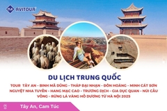 Du lịch Trung Quốc: Tour Tây An - Binh Mã Dũng - Tháp Đại Nhạn - Đôn Hoàng - Minh Cát Sơn - Nguyệt Nha Tuyền - Hang Mạc Cao - Trương Dịch - Gia Dục Quan - Núi Cầu Vồng - Rừng lá vàng Hồ Dương từ Hà Nội 2025