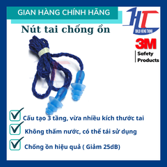 Nút bịt tai chống ồn 3M 1290 3 tầng giảm ồn 25dB, nút tai nhét tai cách âm, kháng nước, chống bụi bẩn nhỏ gọn