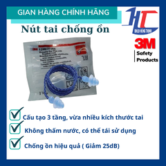 Nút bịt tai chống ồn 3M 1290 3 tầng giảm ồn 25dB, nút tai nhét tai cách âm, kháng nước, chống bụi bẩn nhỏ gọn