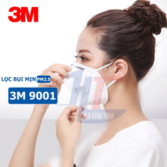 Khẩu trang 3M 9001A P1 Lọc ít nhất 80% Bụi Mịn, Vi Khuẩn, Viruss