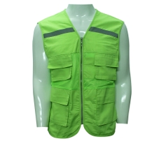 ÁO GILE 4 TÚI HỘP VẢI + LƯỚI - MÀU XANH CHUỐI