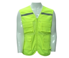 ÁO GILE 4 TÚI HỘP VẢI + LƯỚI - MÀU CHANH NHẠT