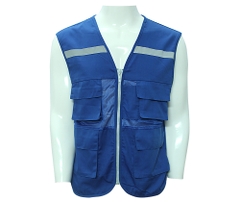 ÁO GILE 4 TÚI HỘP VẢI + LƯỚI - MẦU XANH BLUE