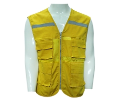 ÁO GILE 4 TÚI HỘP VẢI + LƯỚI - MÀU VÀNG