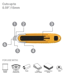 Olfa SK-8 | Dao Cắt An Toàn Tự Động Rút Lưỡi