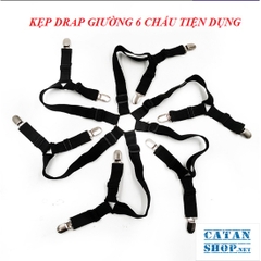 Dây kẹp cố định ga giường 6 chiều chắc chắn, Bộ kẹp drap chống xê dịch và giữ phẳng chống trượt