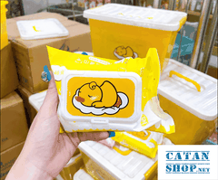 Combo 10 bịch khăn giấy ướt con vịt vàng hottrend tặng kèm thùng nhựa B DUCK xinh xắn - Set 10 gói khăn giấy ướt con vịt