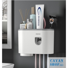 Kệ để bàn chải đánh răng nhả kem tự động dán tường tặng kèm ly hút từ tính(4 cốc, 1 cốc) GD456-HBCOENON