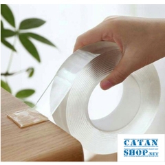 Cuộn băng keo 3m ,2m, 1m trong suốt silicon Nano siêu dính, Keo dán vật dụng 2 mặt chống thấm nước siêu tiện dụng