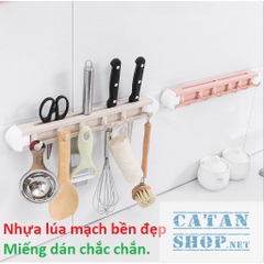 ❤️FREESHIP50K❤️ Giá kệ để dao kéo dán tường Kèm 6 móc treo đồ phòng bếp không cần khoan tường. GD315-GacDaoLM