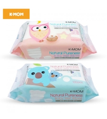 Khăn ướt cao cấp K-mom Hàn Quốc vân nổi có nắp (100c)