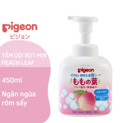 SỮA TẮM GỘI TẠO BỌT PIGEON CHIẾT XUẤT LÁ ĐÀO 450ML - BABY BODY FOAM SOAP (PEACH LEAF) 450ML
