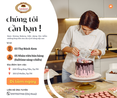 TUYỂN DỤNG THÁNG 2/2023_ THỢ BÁNH KEM & NHÂN VIÊN BÁN HÀNG