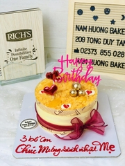 Bông lan trứng muối trang trí trái tim nhỏ+bóng vàng [MS: 0214]