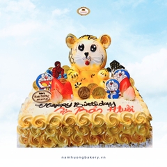 Bánh vuông 1 tầng hổ nổi baby boy cho bé tuổi Dần đầy năm, thôi nôi [MS: 0206]