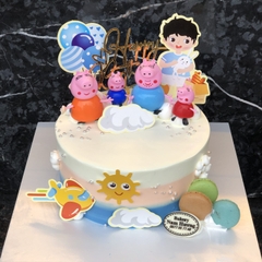 Bánh kem nhiều màu gia đình heo peppa [MS: 0055]