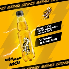 PEP Nước Tăng Lực Sting Vàng - Thùng 24 Chai x 330ML