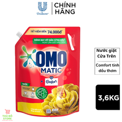 Nước Giặt OMO Matic Cửa Trên Comfort Tinh Dầu Nước Hoa Tinh Tế Vàng - Túi 3.6KG
