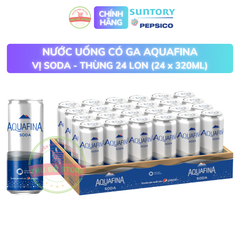 PEP Nước Uống Có Ga Aquafina Soda - Thùng 24 Lon x 320ML
