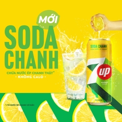 PEP Nước Uống Có Ga 7Up Soda Chanh Không Calo | Chưa Nước Ép Chanh - Thùng 24 Lon x 320ML