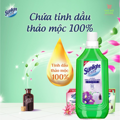 Nước Lau Sàn Sunlight Tinh Dầu Thảo Mộc Hoa Diên Vỹ & Bạch Đàn - Chai 1KG