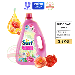 Nước Giặt Surf Tinh Dầu Nước Hoa Cao Cấp 7 Trong 1 - Can 3.6KG