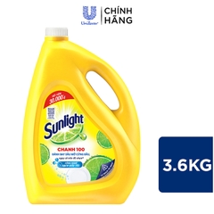 Nước Rửa Chén Bát Sunlight Chanh Vàng - Can 3.6Kg