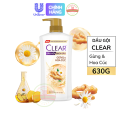 Dầu Gội CLEAR Gừng Và Hoa Cúc - Chai 630G