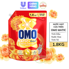 Nước Giặt OMO Matic Cửa Trên Comfort Tinh Dầu Thơm Vàng - Túi 1.8KG