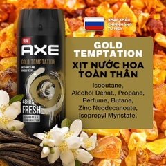 Xịt Nước Hoa Toàn Thân Khử Mùi AXE Màu Vàng Gold Chai 135ML