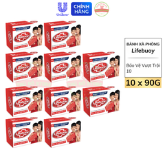 *CB10 Bánh Xà Phòng Lifebuoy Ion Bạc Kháng Khuẩn 90G - Đỏ-Bảo vệ vượt trội
