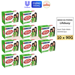 *CB10 Bánh Xà Phòng Lifebuoy Ion Bạc Kháng Khuẩn 90G - Xanh Lá-Thiên nhiên