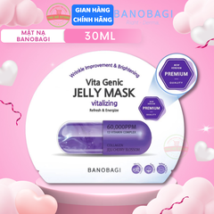 Mặt Nạ BANOBAGI PREMIUM Vita Genic Jelly Mask Vitalizing Cho Làn Da Mệt Mỏi Xỉn Màu Lão Hóa (Tím) - Miếng 30ML