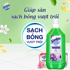 Nước Lau Sàn Sunlight Tinh Dầu Thảo Mộc Hoa Diên Vỹ & Bạch Đàn - Chai 1KG